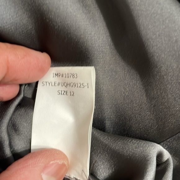 David Meister Silk Long Sleeve Knee Length Midi Dress Gray Snake Womens Size 12 - Picture 8 of 9